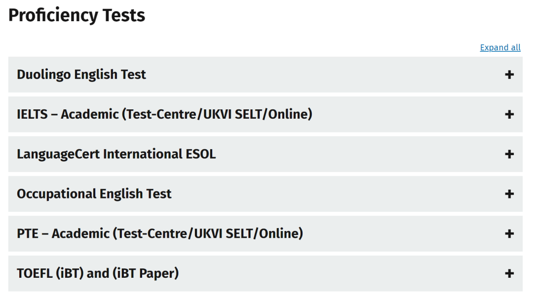 【汇总】QS前200英国大学硕士申请可接受的语言测试 QS前200英国大学硕士申请可接受的语言测试