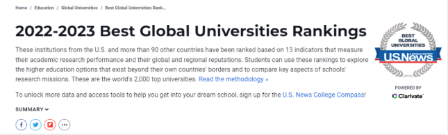2023U.S.News世界大学排名重磅发布！前十中谁下降了？