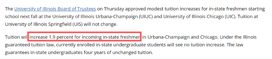 伊利诺伊大学一年学费多少钱 伊利诺伊大学学费官宣涨价！