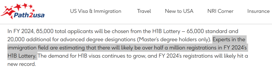 美国H-1B抽签日期或提前!今年抽签量或超50万? 【签证】美国H-1B抽签日期或提前!今年抽签量或超50万?