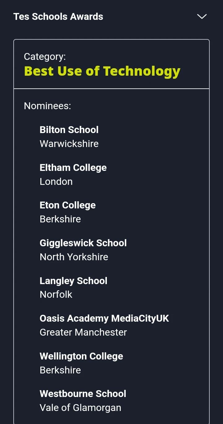 【聚焦】Tes Schools Awards 2023公布获奖名单! 【聚焦】Tes Schools Awards 2023公布获奖名单!