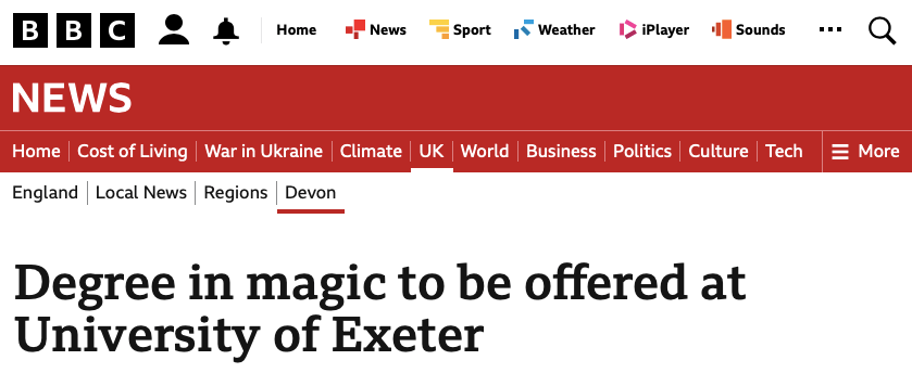 英国大学开设魔法学位课程了！
