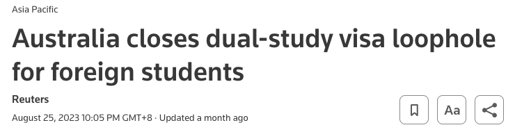 澳洲留学八大新规~事关每一位留学学子!