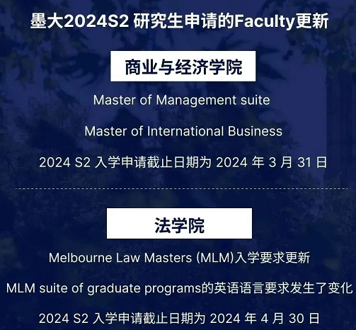 【关注】注意啦,墨大热门硕士申请重要更新! 【关注】注意啦,墨大热门硕士申请重要更新!