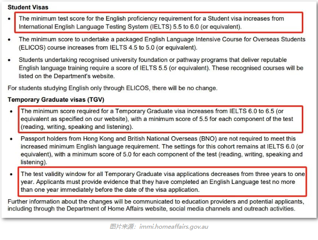 【澳洲】澳洲学签工签语言要求提高正式官宣！