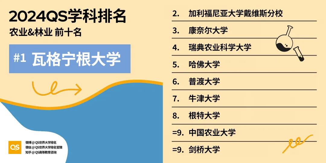 2024年QS世界大学学科排行榜发布！