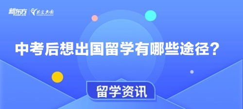 中考后想出国留学有哪些途径？