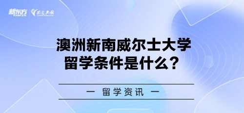 澳洲新南威尔士大学留学条件是什么？