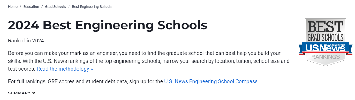 【留学资讯】U.S.News全美研究生工程学院排名公布！麻省理工、斯坦福、加州伯克利包揽前三！