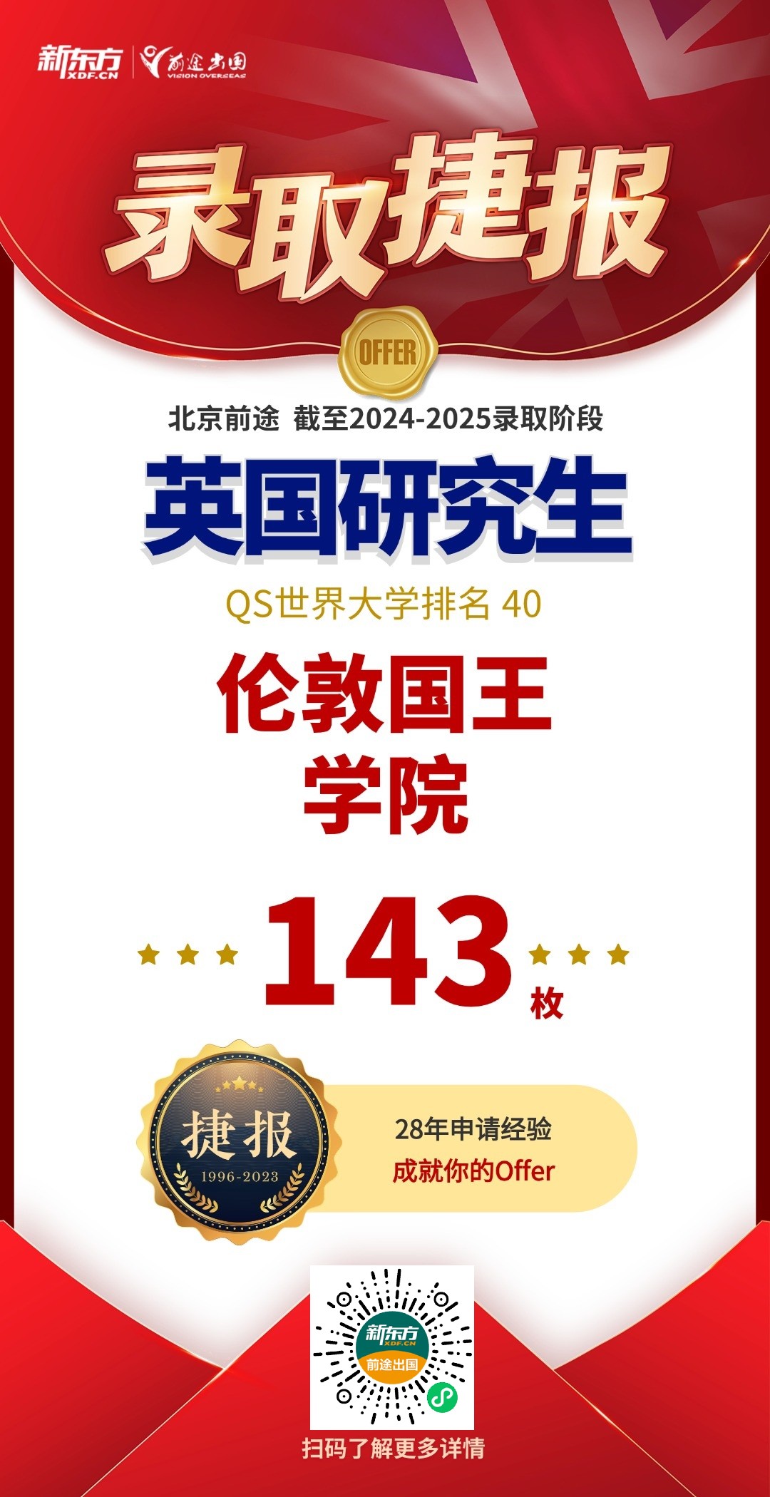 【捷报】北京英硕博团队今日新增爱丁堡1枚、KCL2枚！