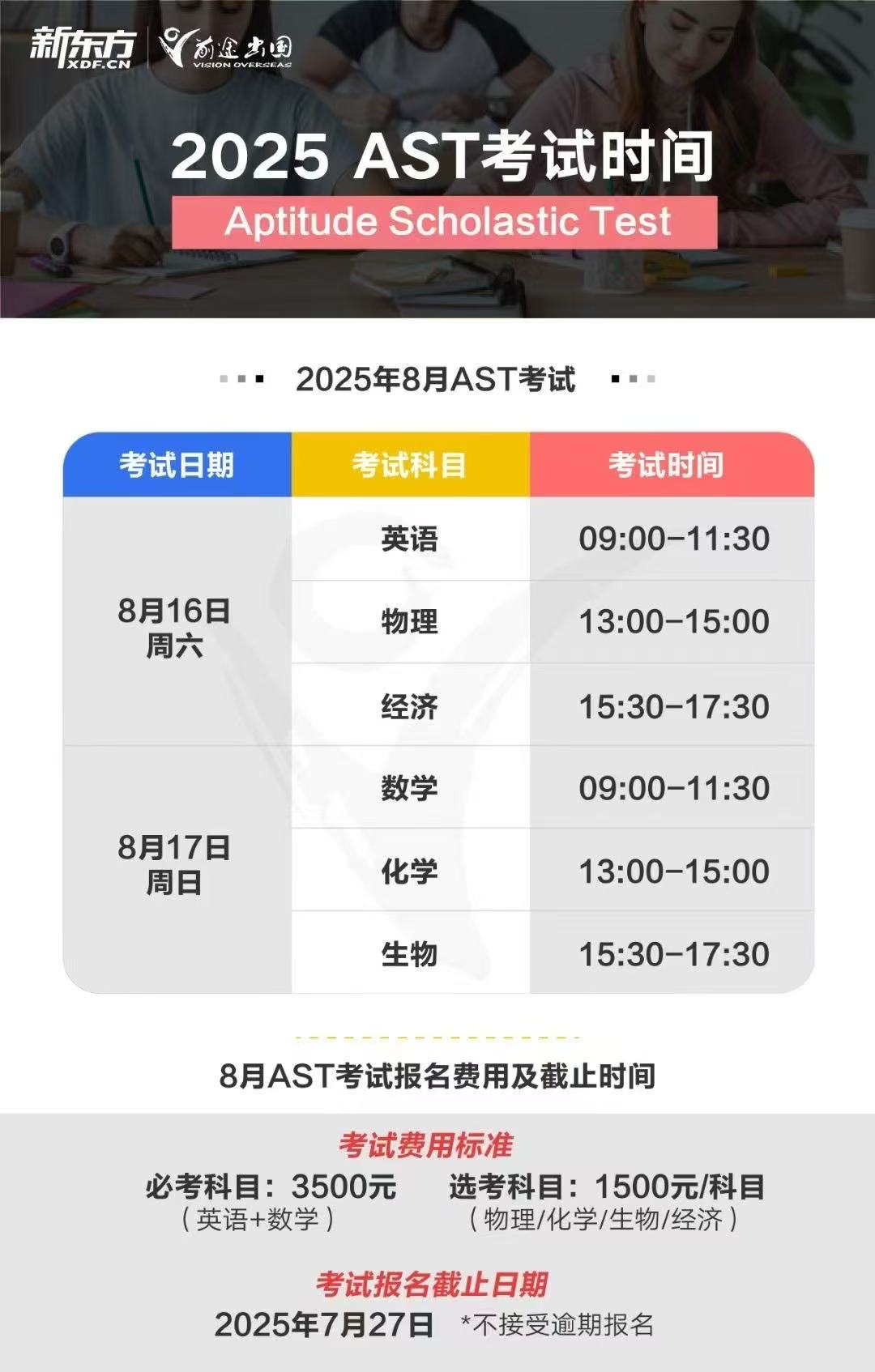 【考试】2025 AST考试时间汇总