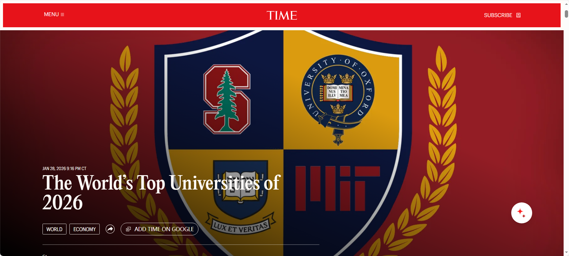 《时代周刊》2026全球最佳大学排名揭晓，哪些高校脱颖而出？