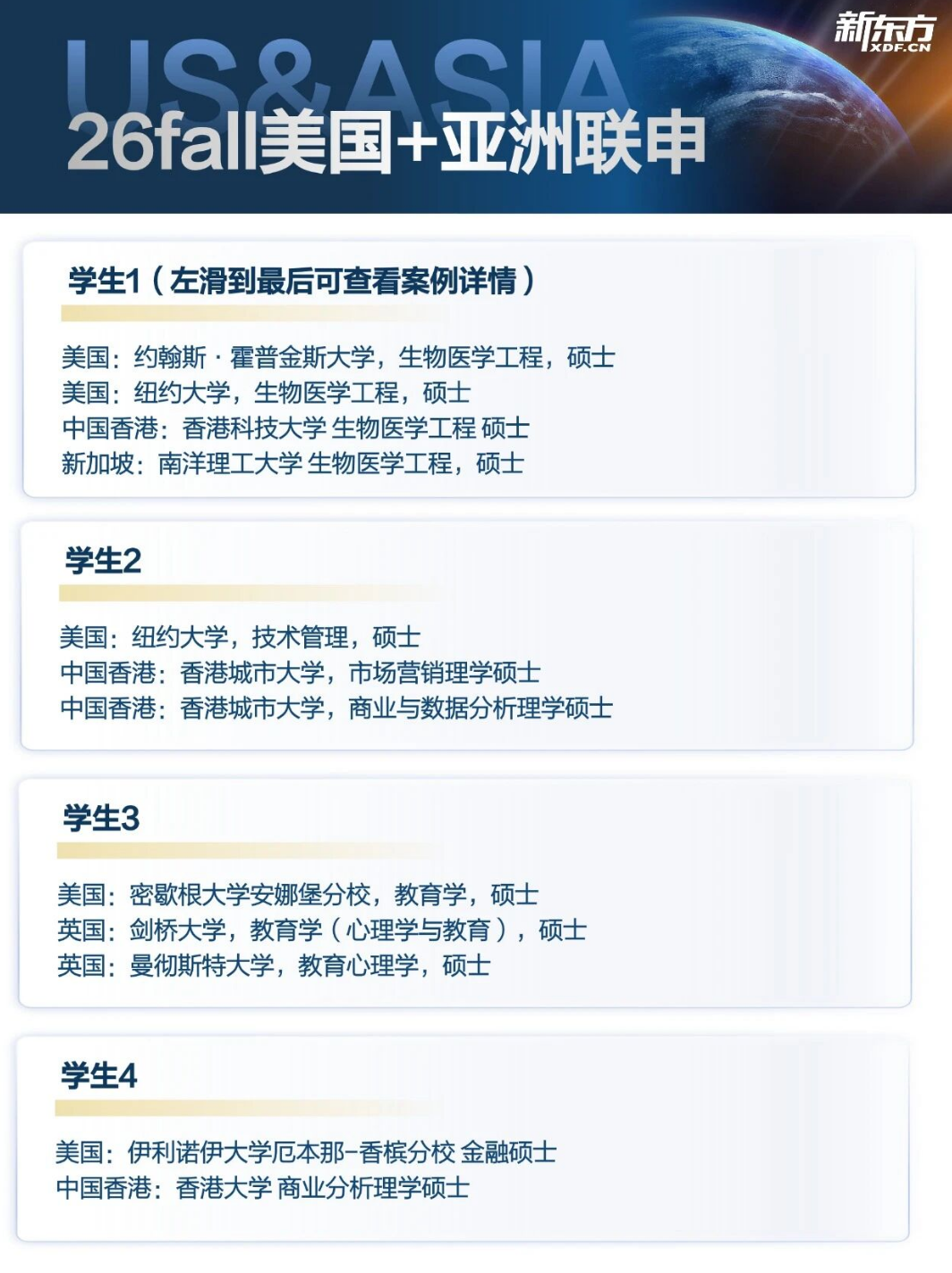 26Fall 美研放榜持续输出｜名校录取频出，多国联申成为申请新趋势