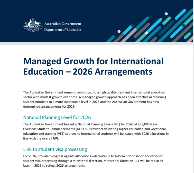 重磅!澳大利亚官宣取消留学生上限!