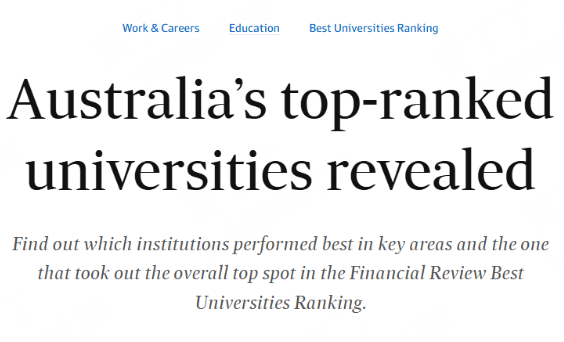 2025AFR澳洲大学排行榜出炉，昆大憾失三连冠...