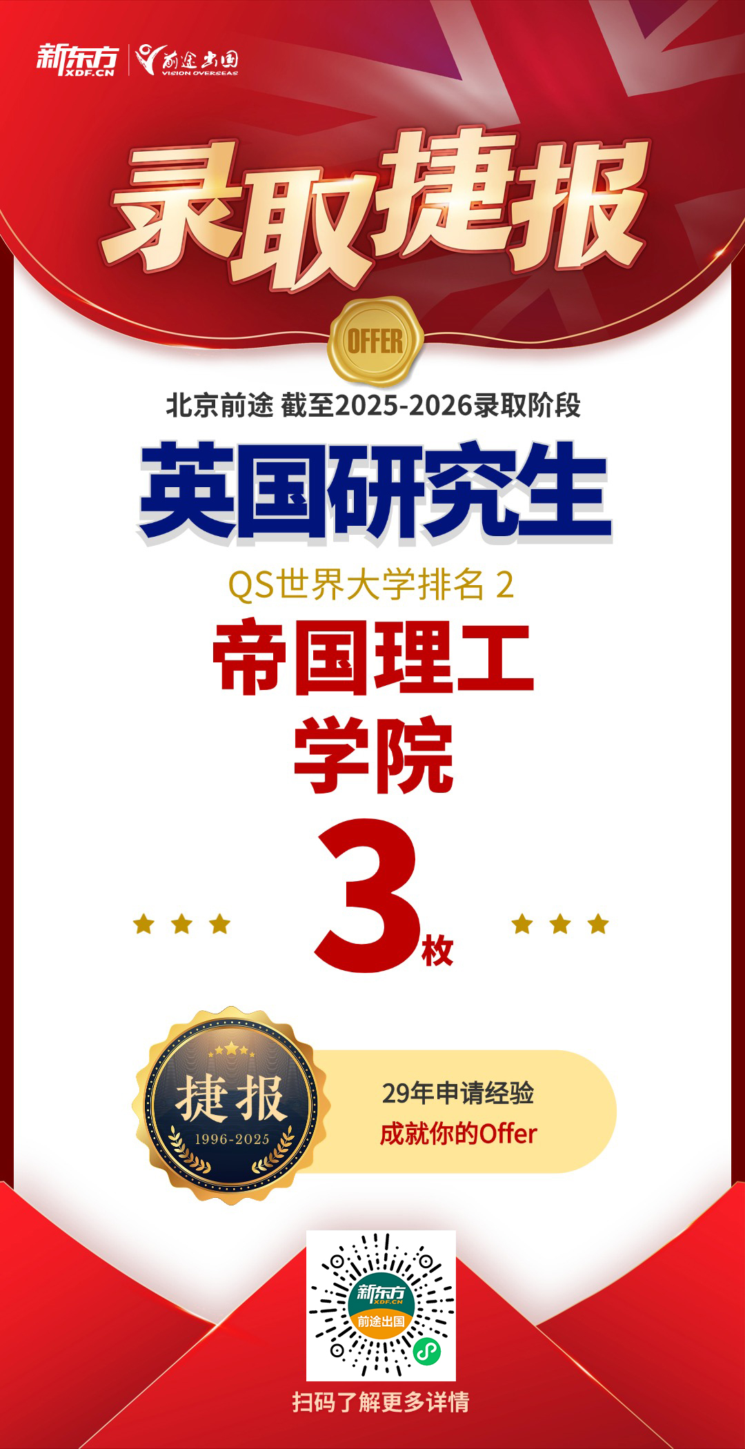 再传捷报！北京英硕博团队新增帝国理工学院录取3枚！