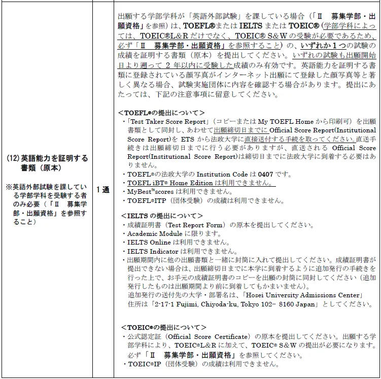 法政大学26年度留学生入学试验要项详解