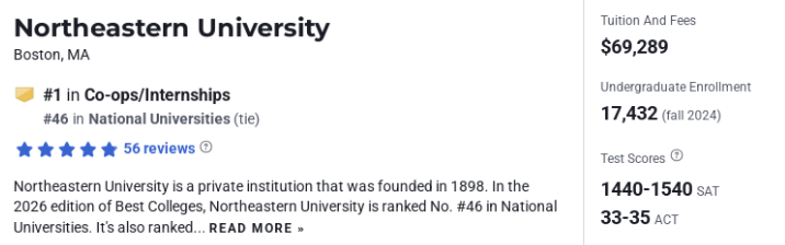 2026USNews发布全美实习机会多的大学榜单！