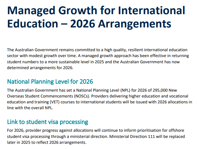 2026年澳洲留学生配额新增2.5万，扩招但有门槛？！