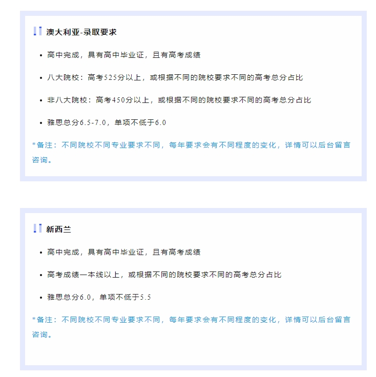 【澳新】澳新留学：高考后申请澳洲新西兰