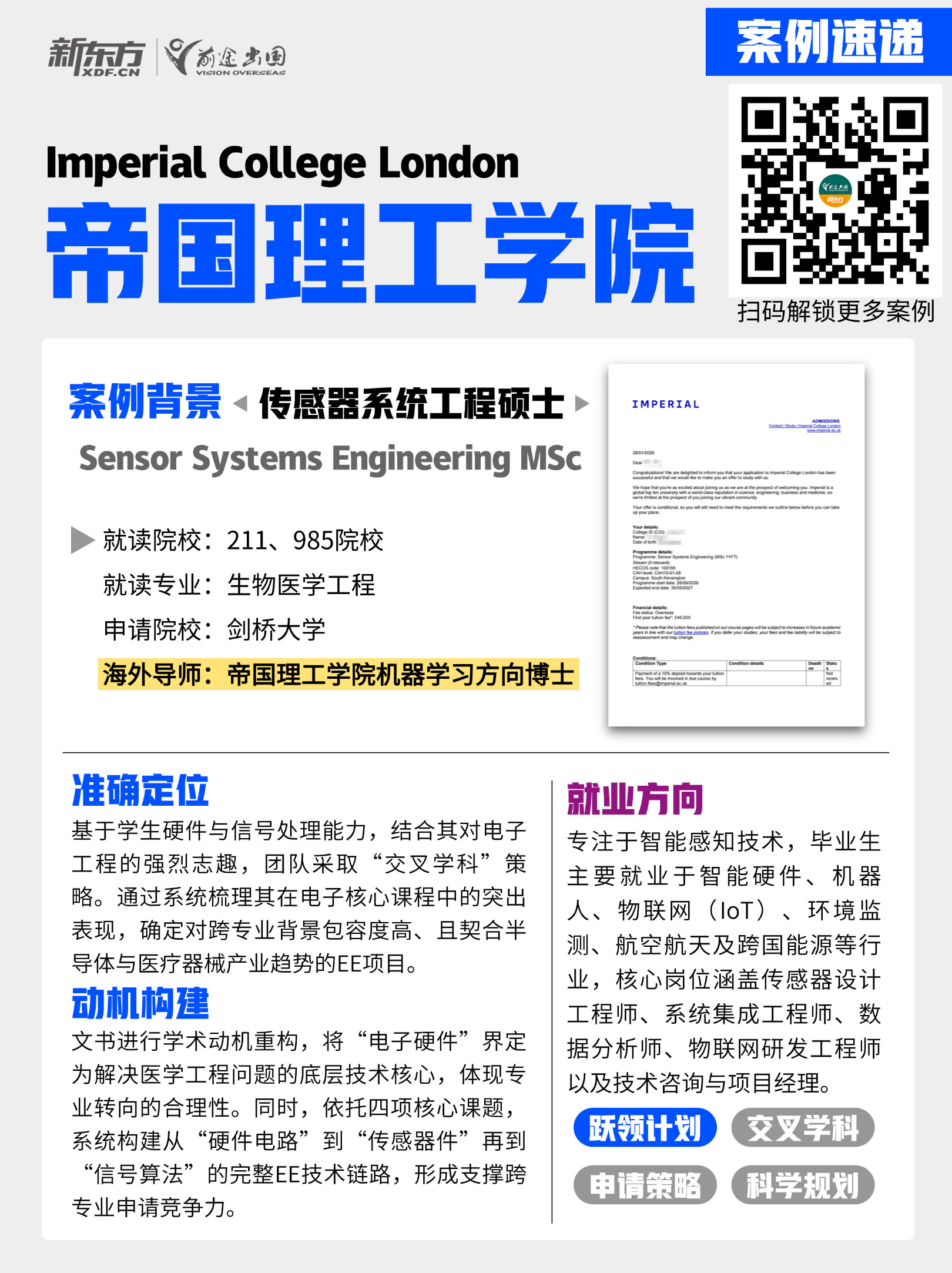 跨学科逆袭：211、985学子斩获帝国理工传感器系统工程硕士录取