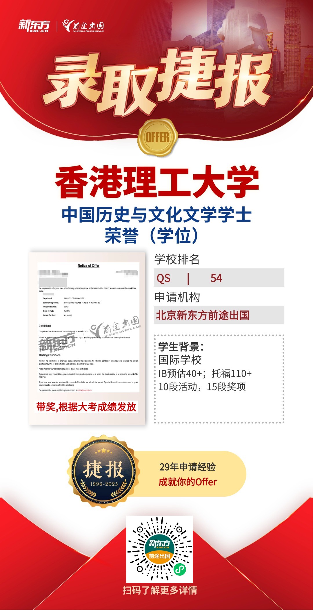 QS百强港校共获20枚！更有港科大超10w港币带奖录取！