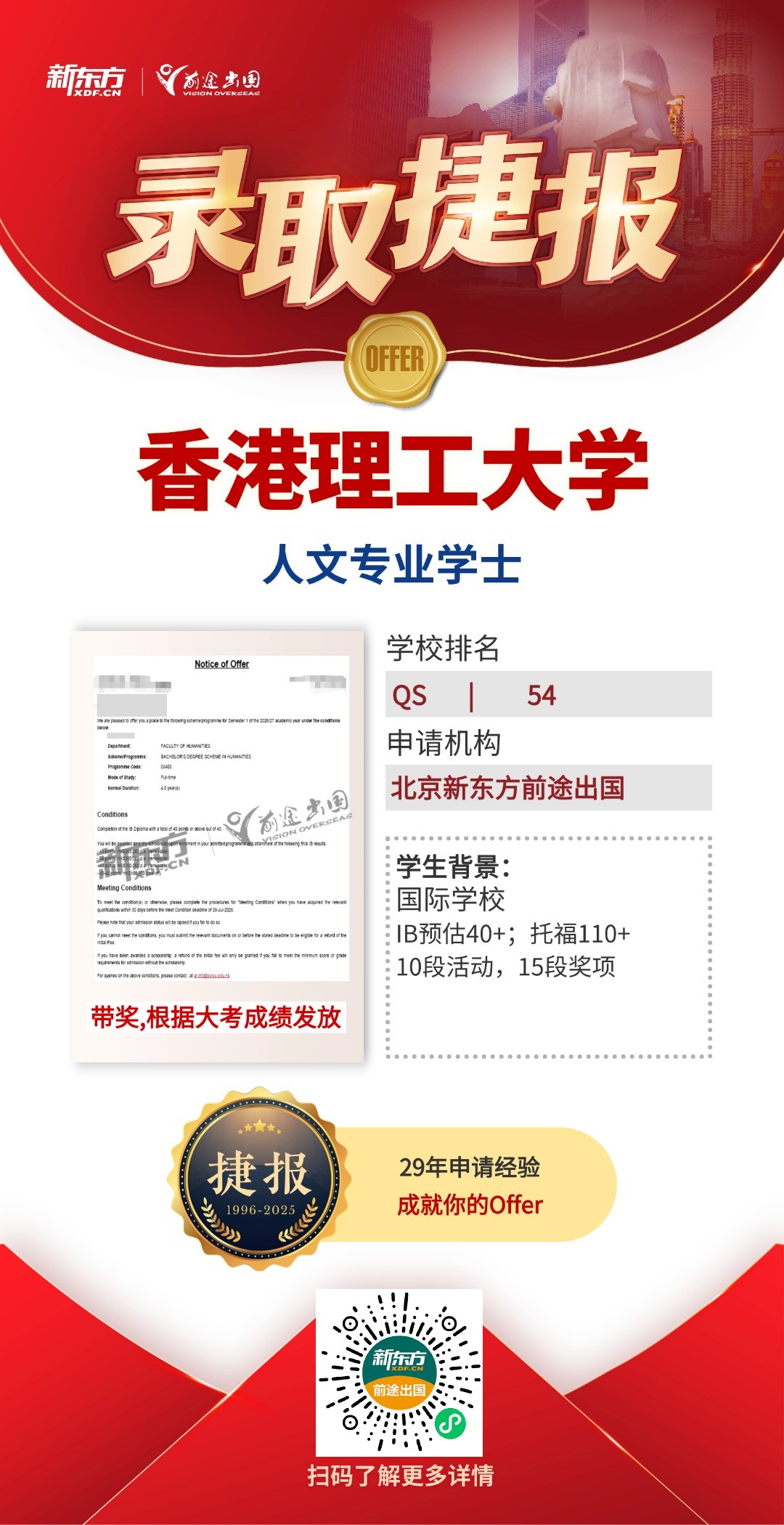 QS百强港校共获20枚！更有港科大超10w港币带奖录取！