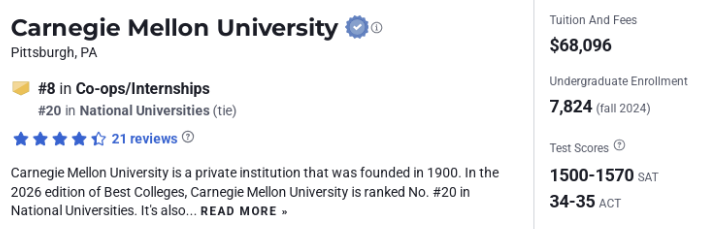 2026USNews发布全美实习机会多的大学榜单！