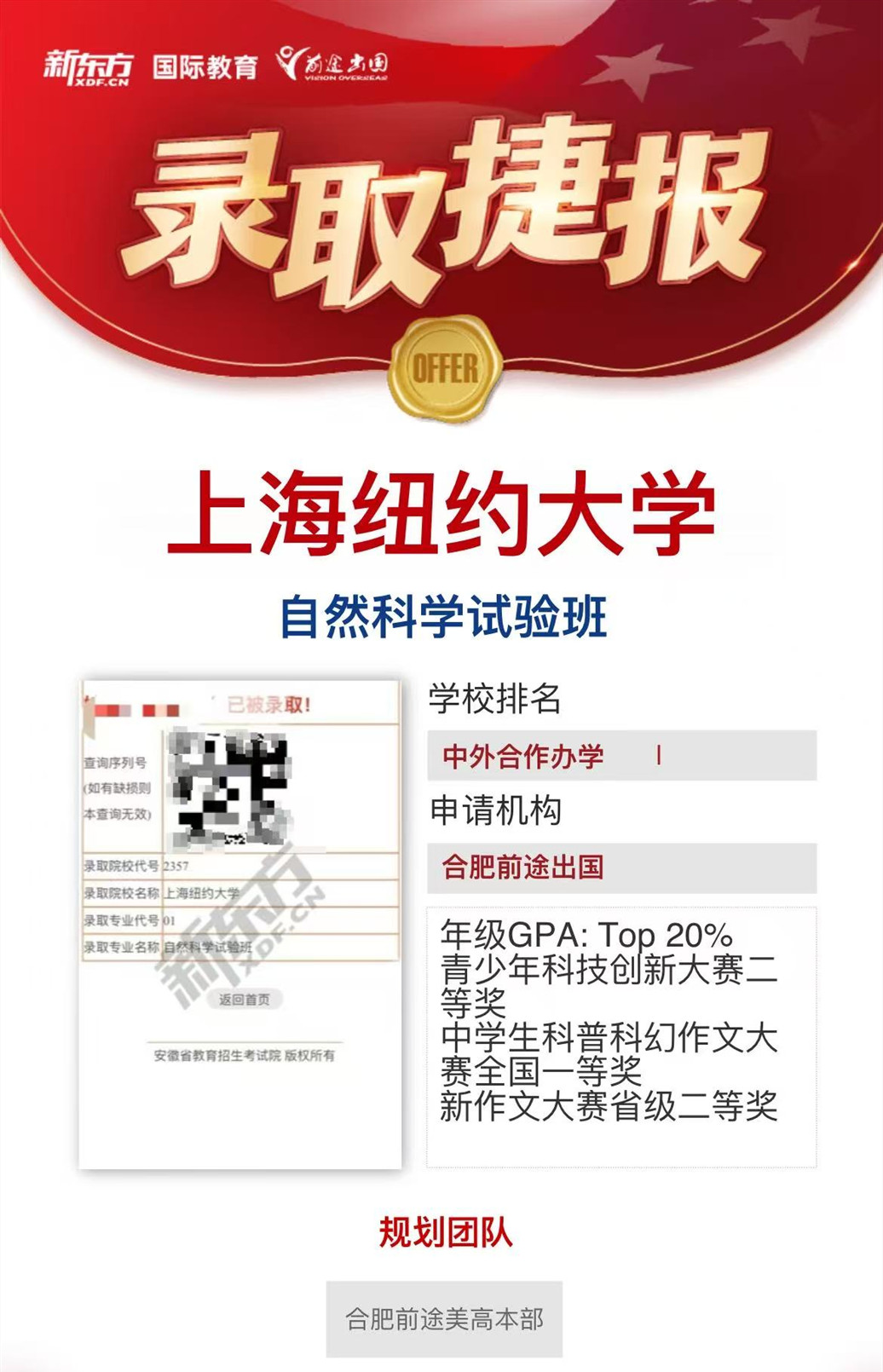 【历史突破】新东方学员斩获5枚知名中外合办名校Offer！