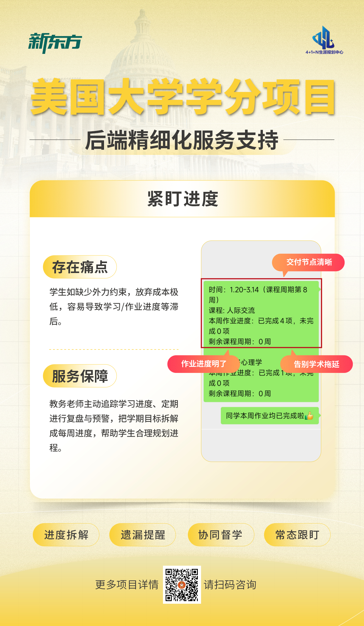 美国留学｜美国大学学分项目，全程把控学习进度