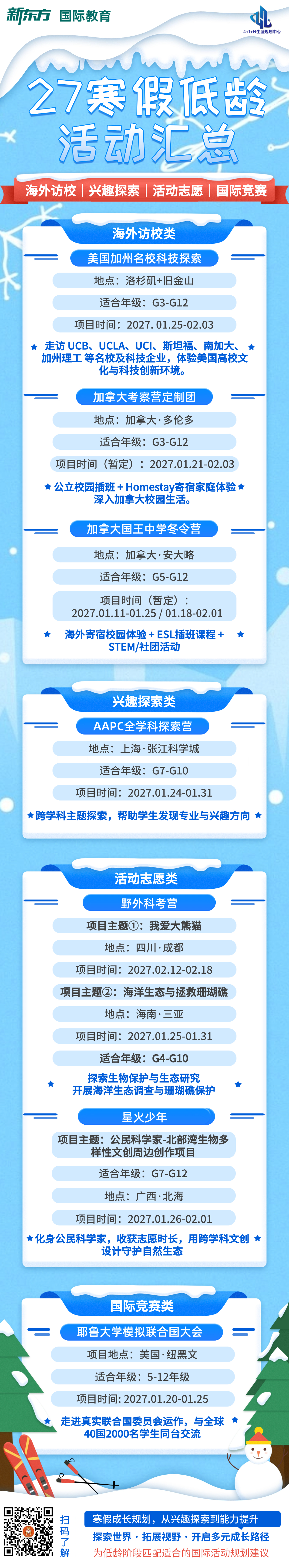 美国低龄留学 | 探索世界，开启多元成长：2027寒假低龄活动汇总深度解读